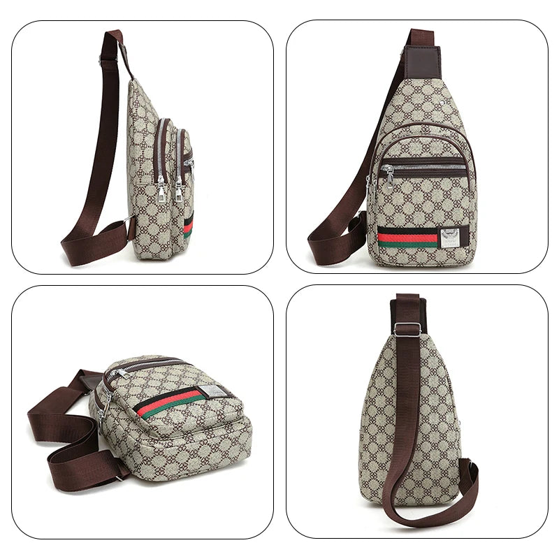 Multifunctional Messenger Bag for Men Shoulder Chest Bag Crossbody Casual Handbags with Earphone Hole