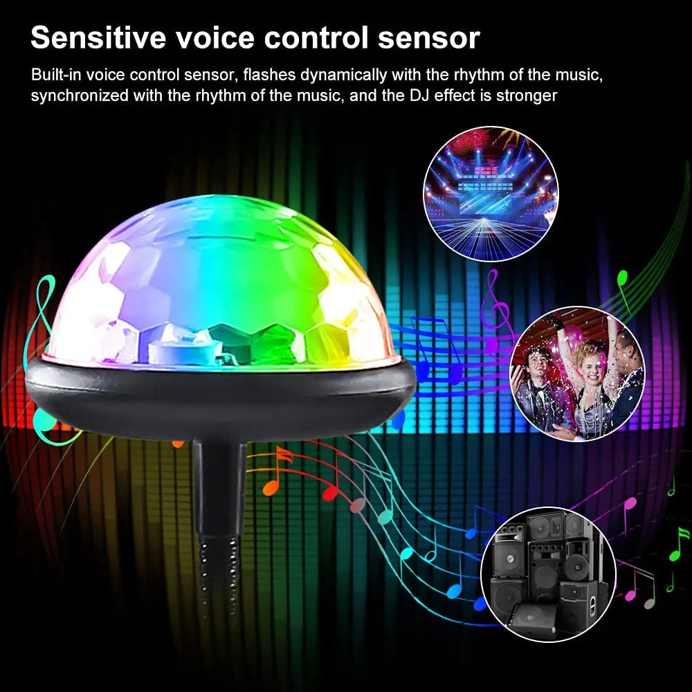 E5 Dj Lighting Sound Party Auto USB Disco Ball Lights RGB Multi Color Car Atmosphere Room Decorations Lamp Magic Strobe Lights