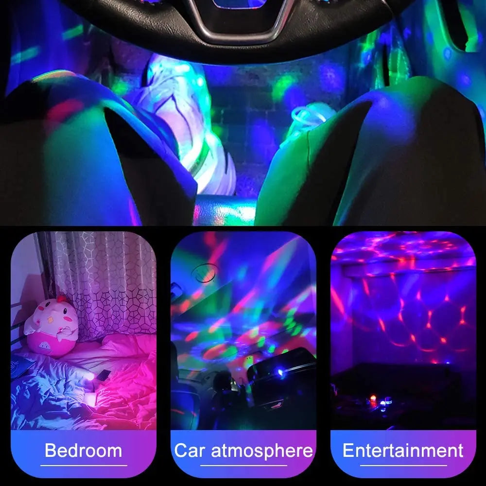 E5 Dj Lighting Sound Party Auto USB Disco Ball Lights RGB Multi Color Car Atmosphere Room Decorations Lamp Magic Strobe Lights