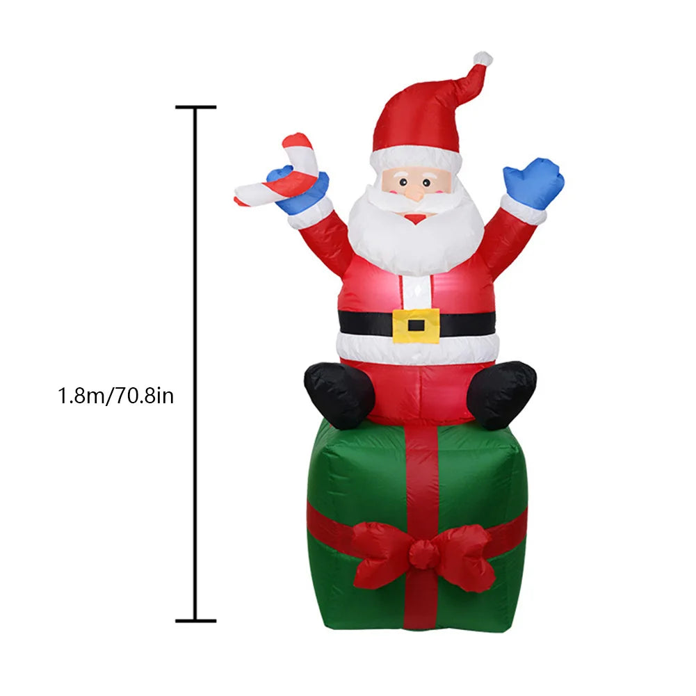 6.9FT Outdoor Inflatable Christmas Tree LED Lights Lighted Blow Up Xmas Tree Blow Up Inflatable Tree Outdoor Lawn Winter Decor